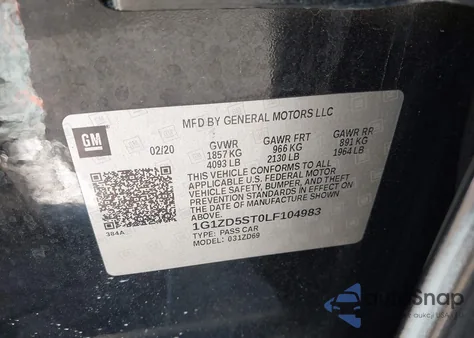 2020 Chevrolet Malibu Fwd Lt из США, поврежденный, VIN 1G1ZD5ST0LF104983